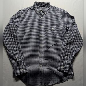 J. Crew Blue and White Casual Button Down Shirt with Gingham Pattern